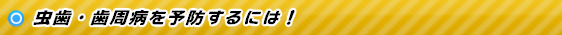 虫歯、歯周病を予防するには！！