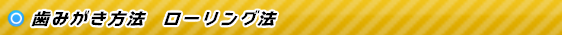 歯みがき方法　ローリング法